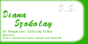 diana szokolay business card
