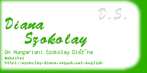 diana szokolay business card